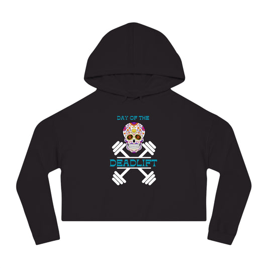 Cropped Hoodie - Sugar Skull "Day of the Deadlift"