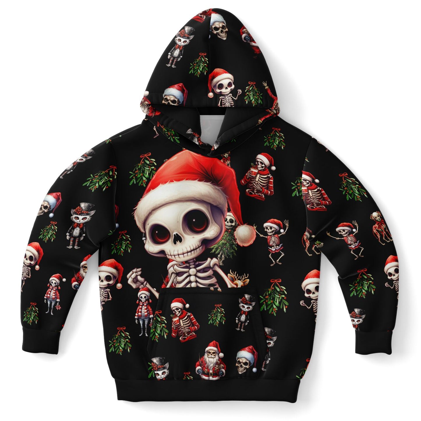 Skeleton Christmas - Kids Athletic Hoodie