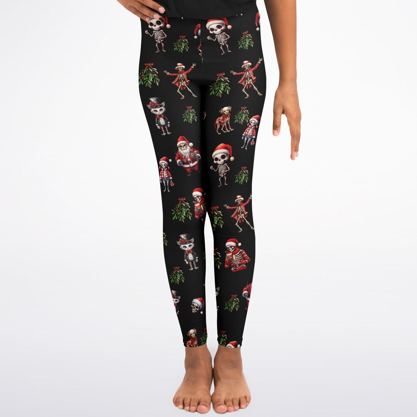 Skeleton Christmas - Kids Athletic Leggings