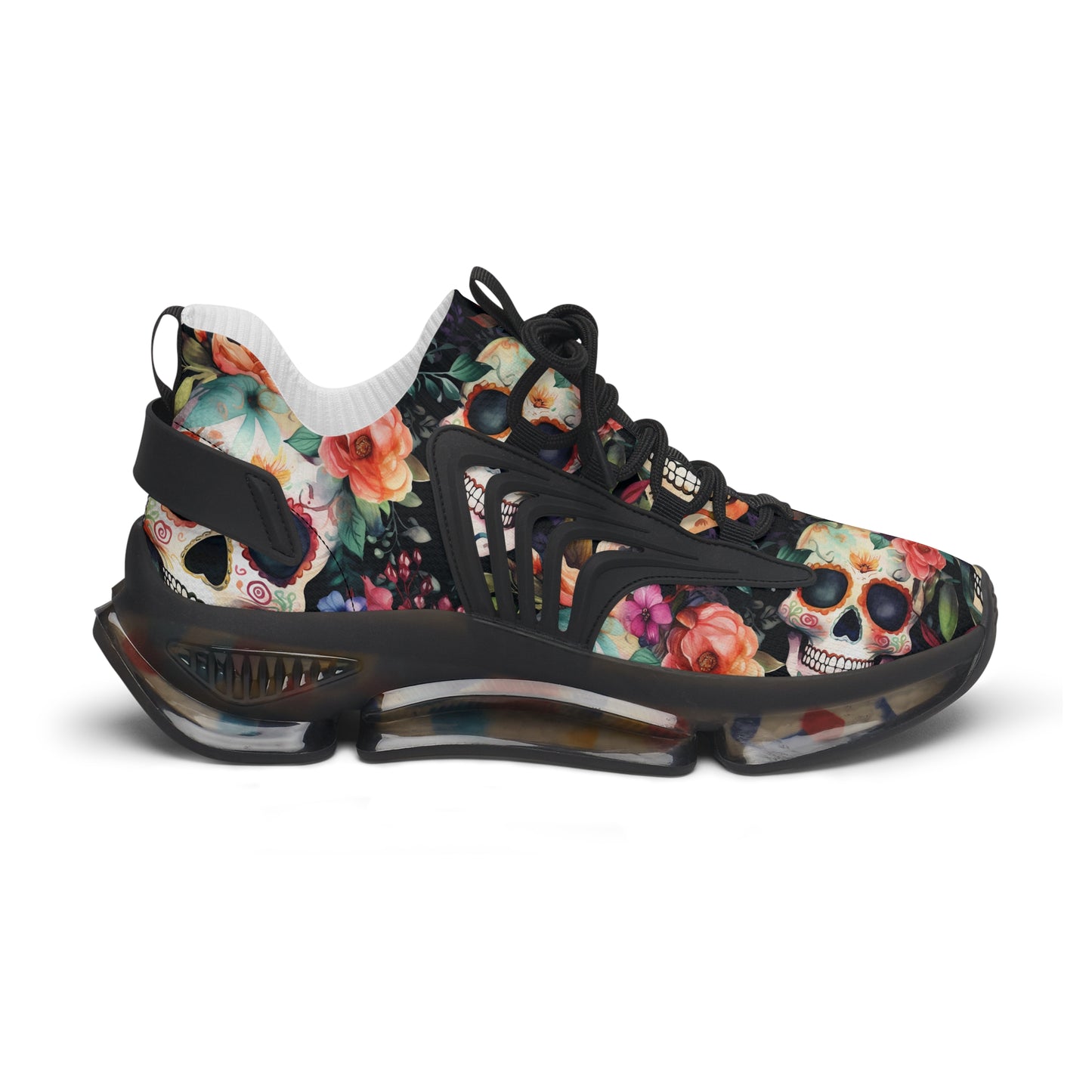 sugar Skull Women's Running Sneakers - Whimsigoth gym gear