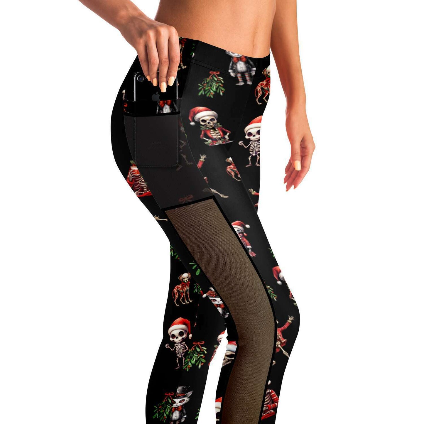Skeleton Christmas - Mesh Pocket Performance Leggings