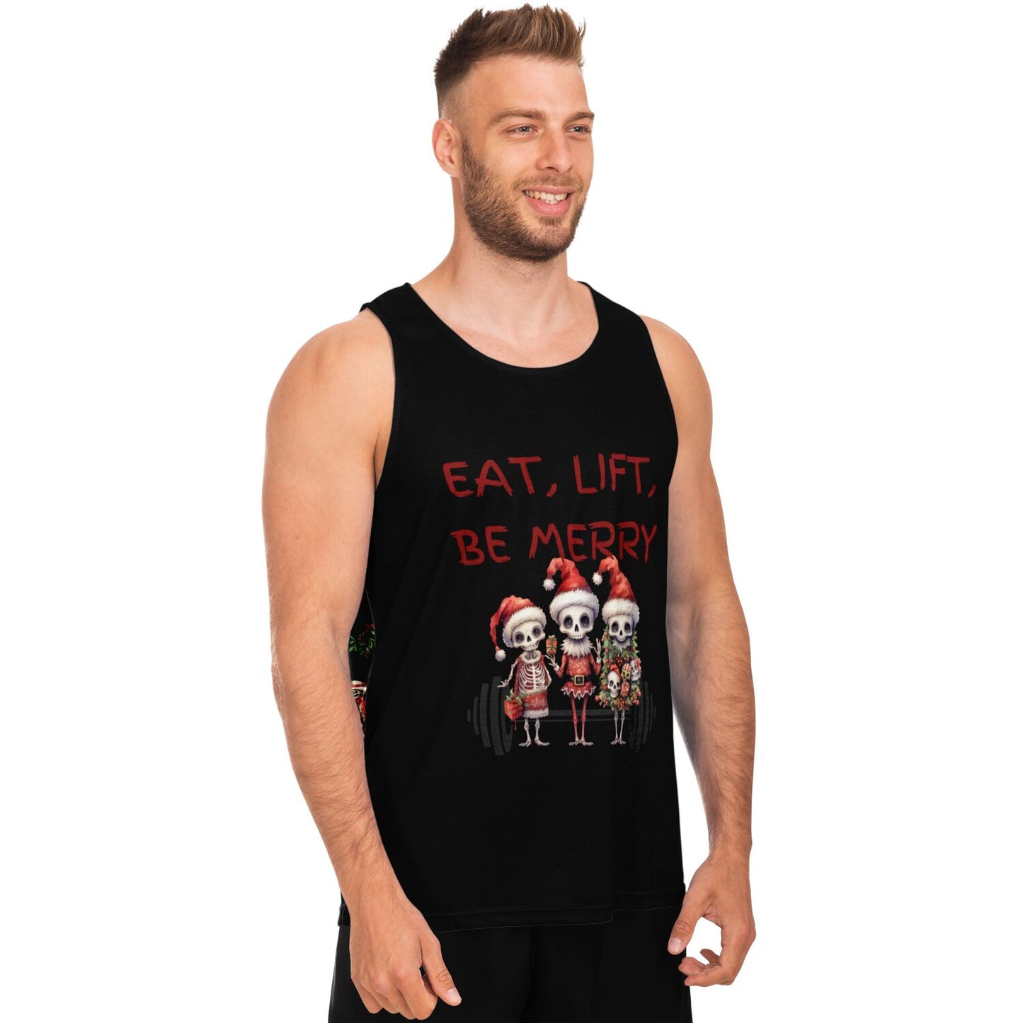Skeleton Christmas "Eat Lift Be Merry" - Classic Tank Top