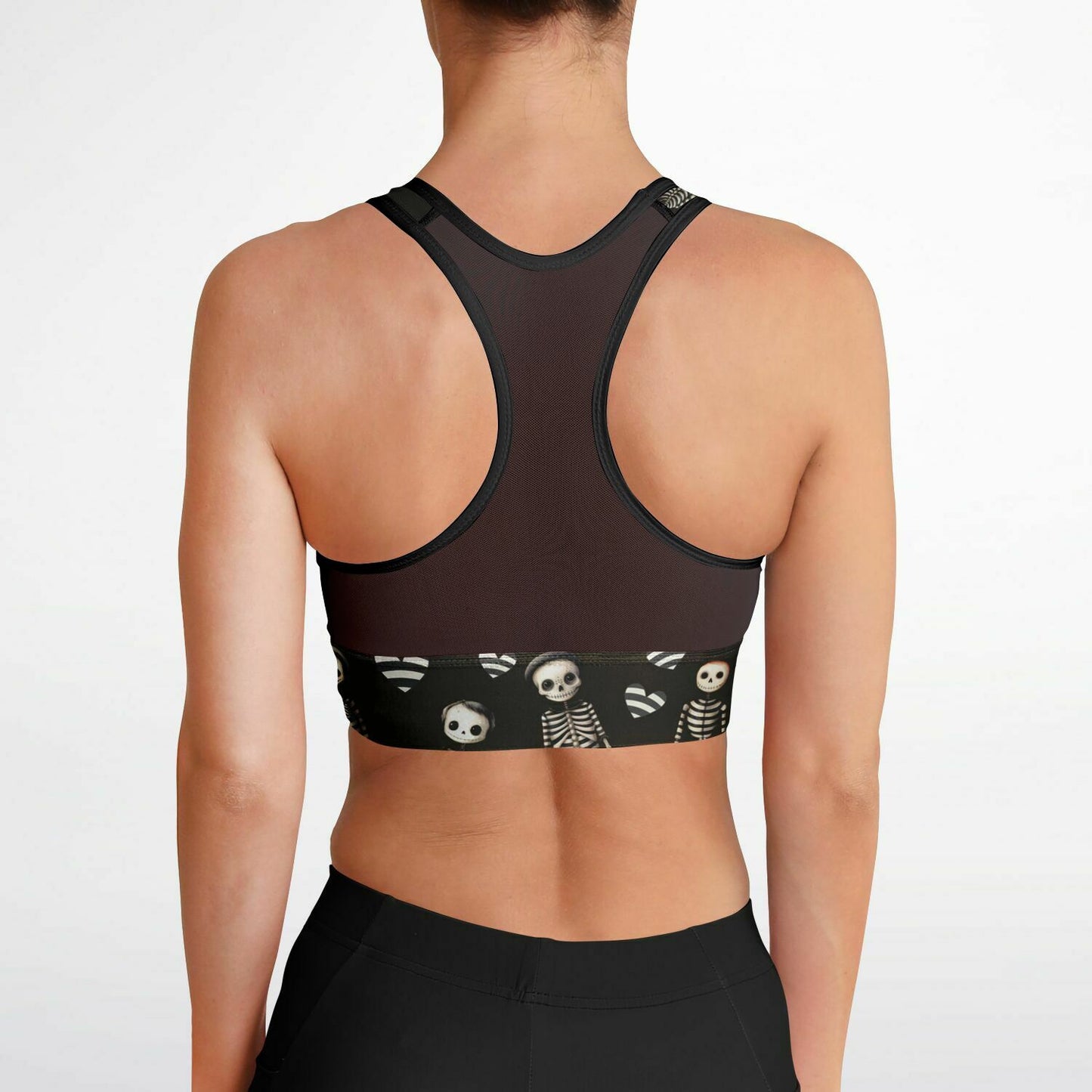 Mesh Padded Sports Bra - Jailhouse skeleton