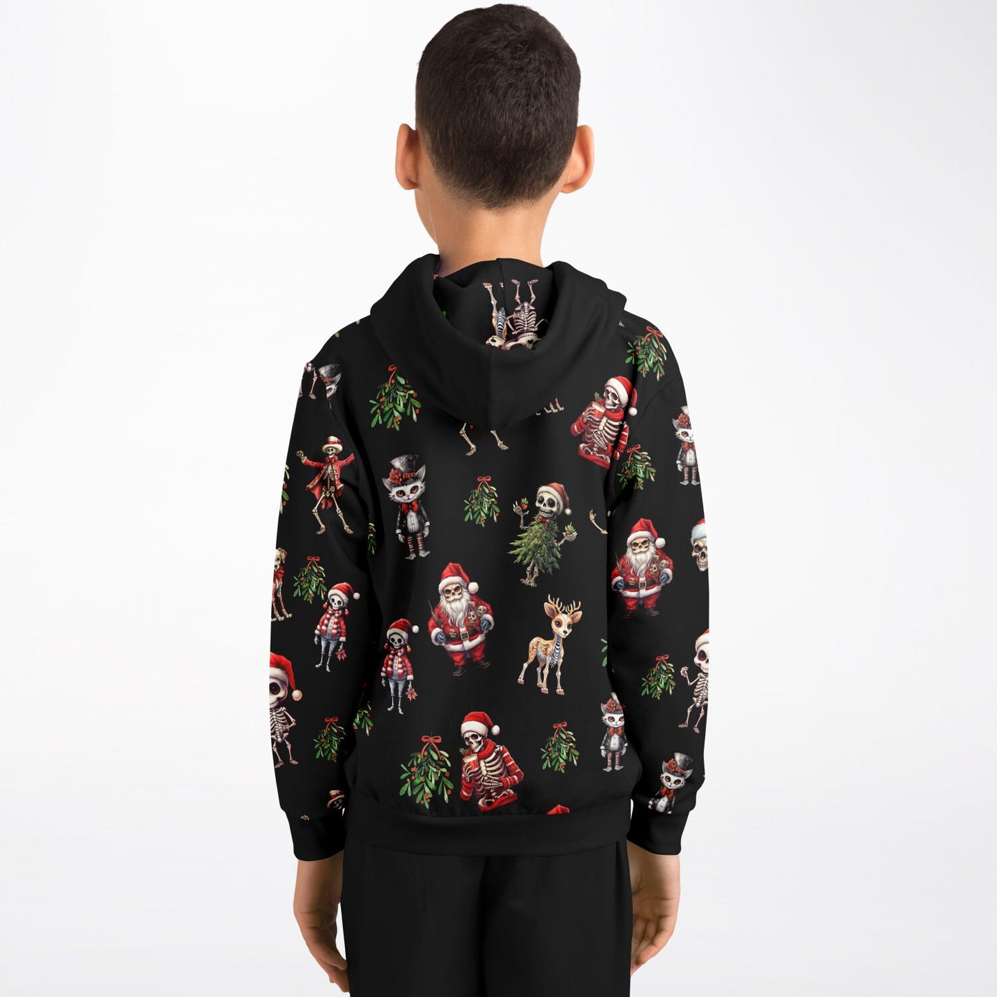 Skeleton Christmas - Athletic Kids Hoodie