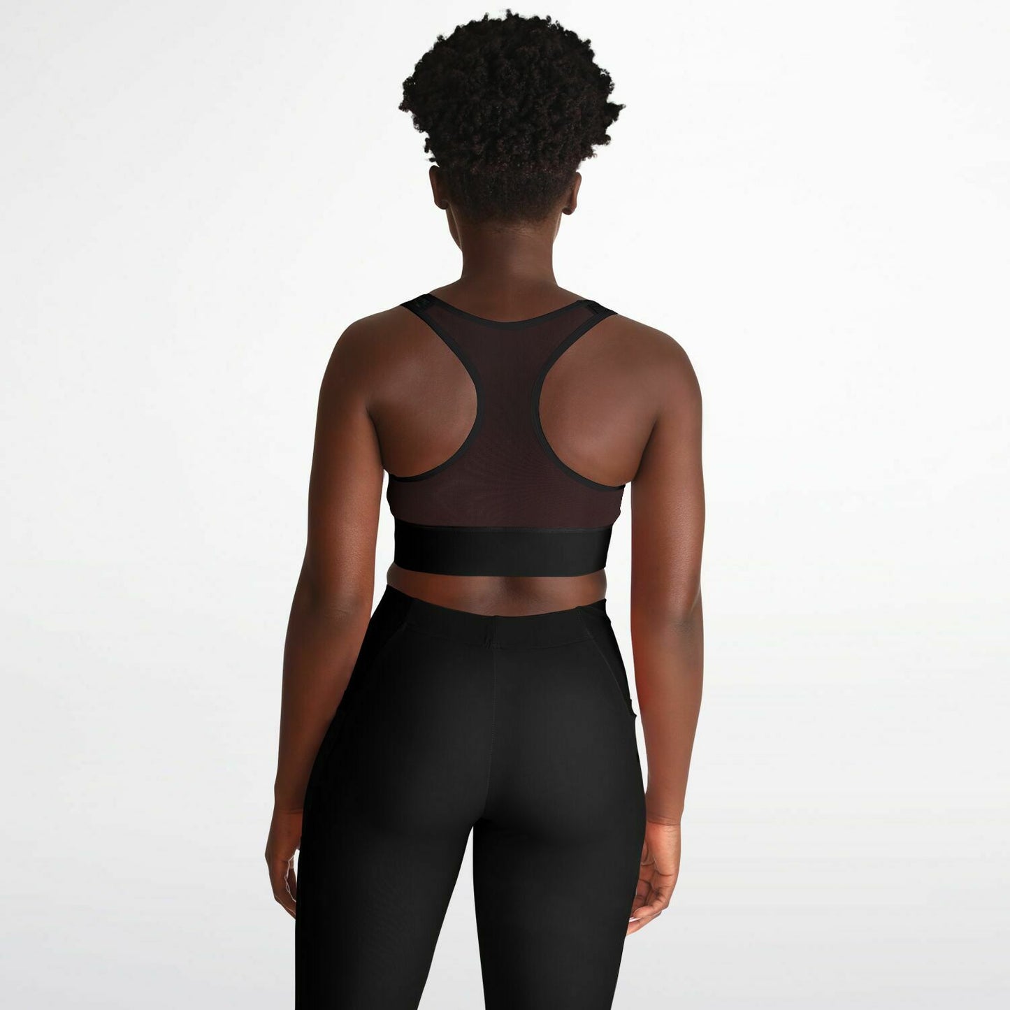 Dark Butterfly Mesh Padded Sports Bra