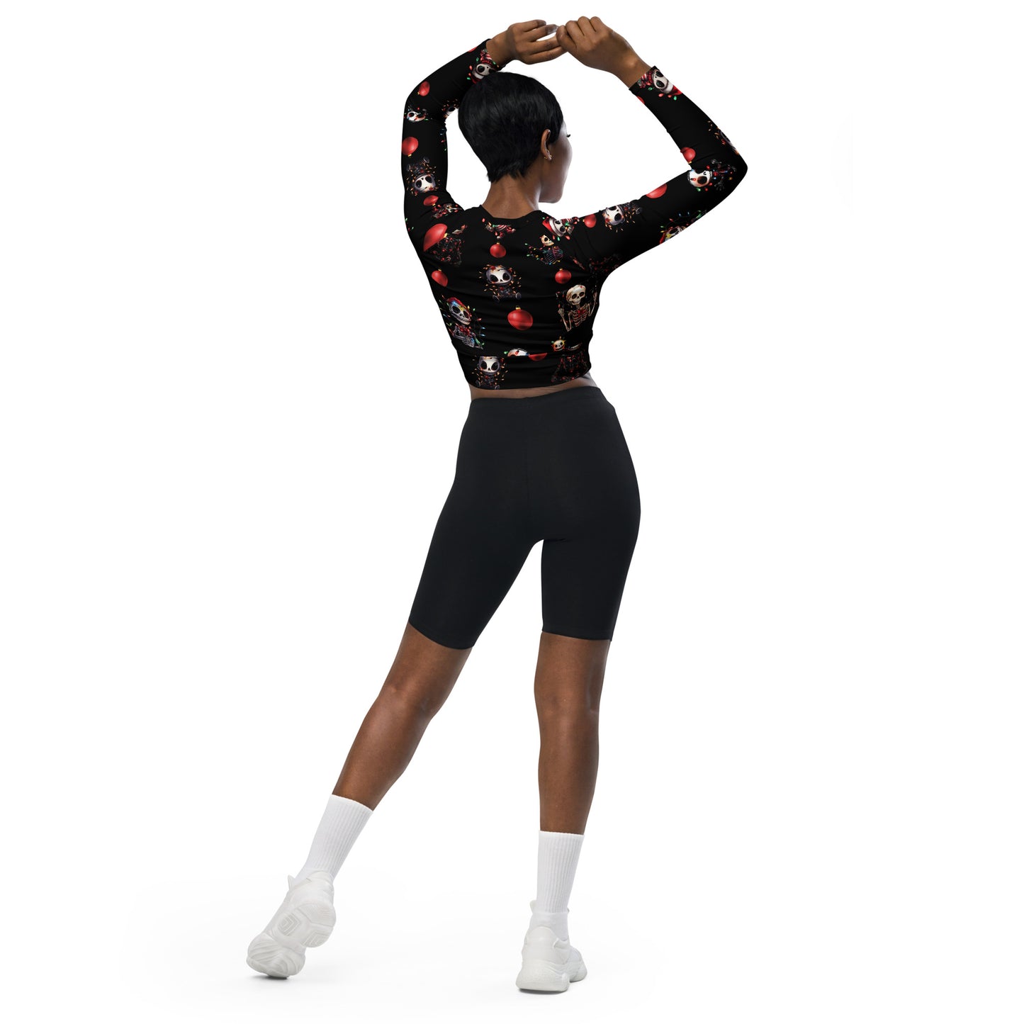Eco Friendly long-sleeve crop top - Merry Deadlift-mas