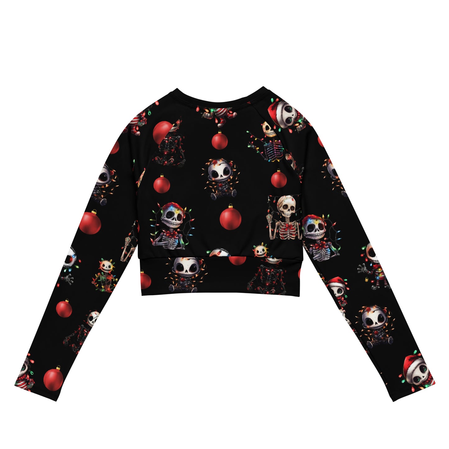 Eco Friendly long-sleeve crop top - Merry Deadlift-mas