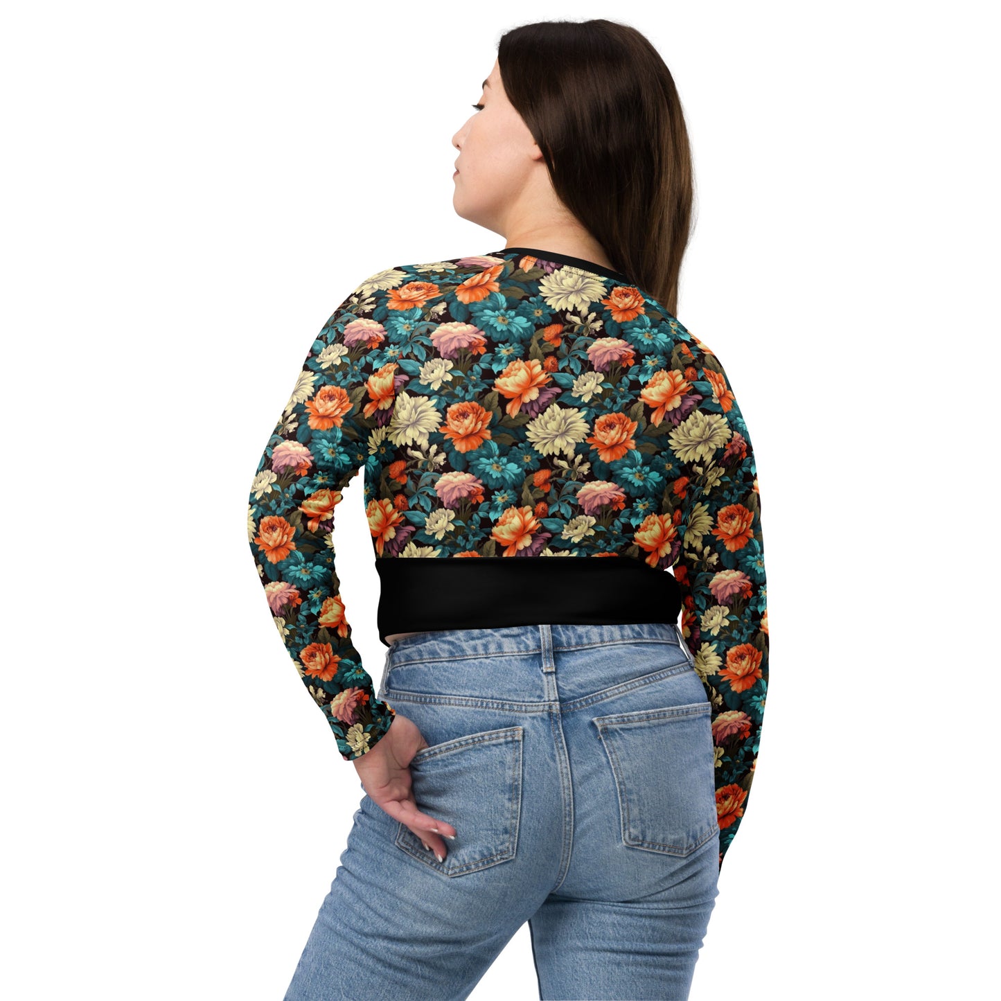 Eco Friendly long-sleeve crop top - Skeleton "Work in Progress"