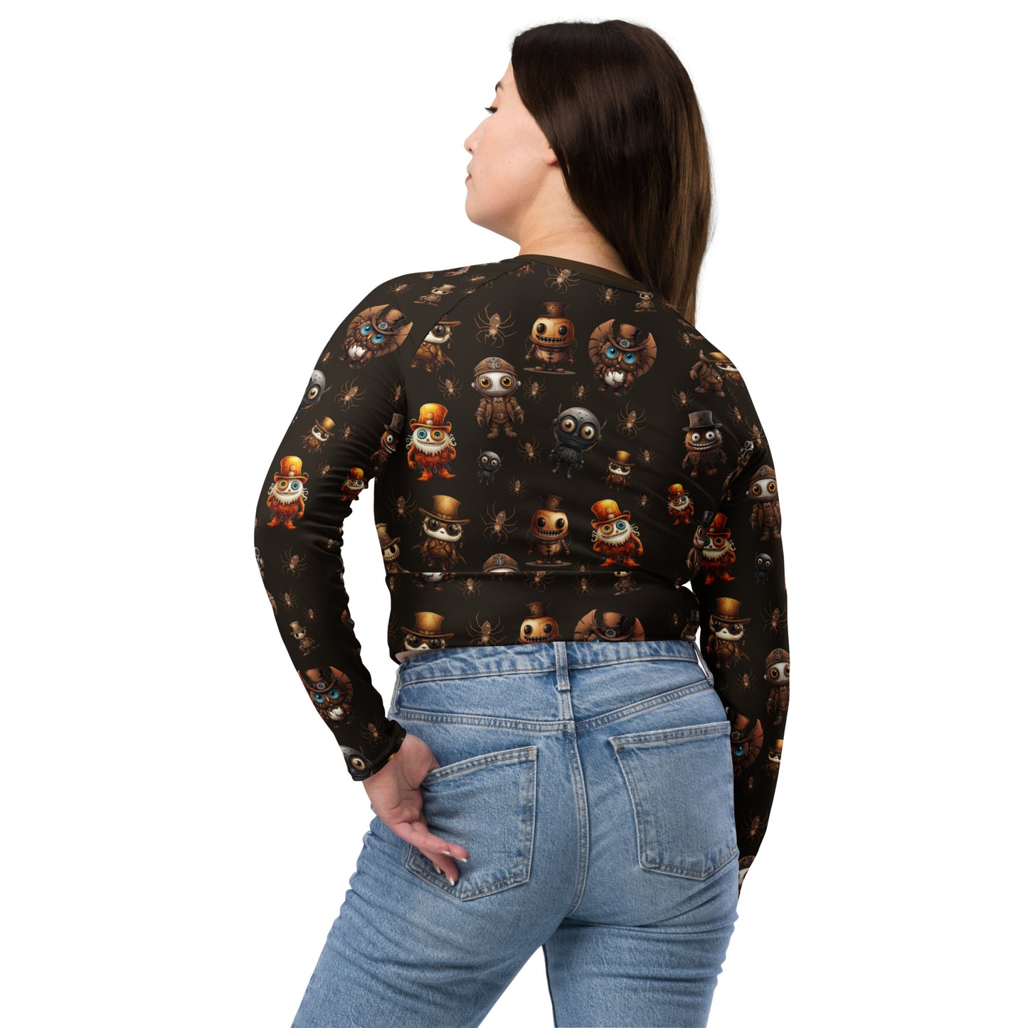Eco Friendly long-sleeve crop top - Misfit Steampunk Crew "Got Steam"