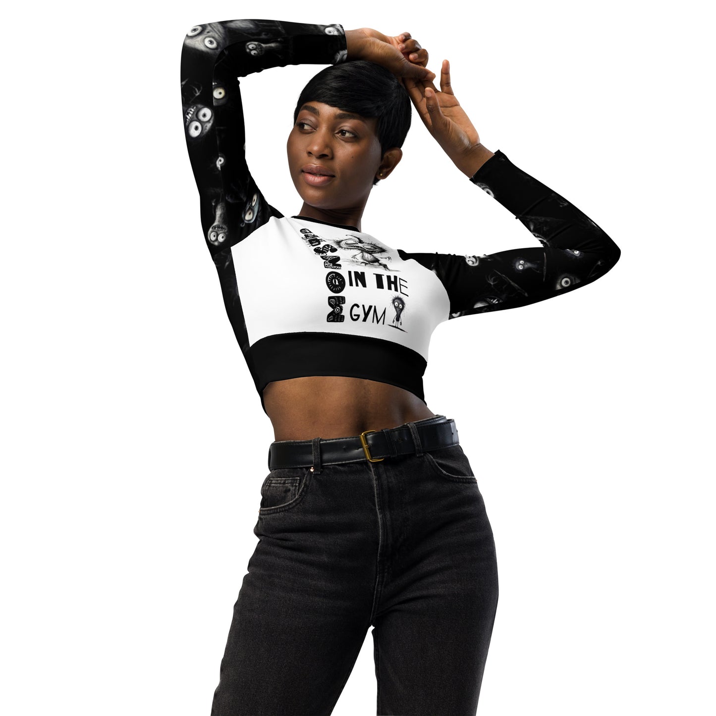 Eco Friendly long-sleeve crop top - Misfit "Monster in the Gym"