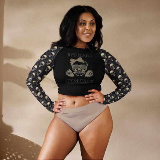 Recycled long-sleeve crop top