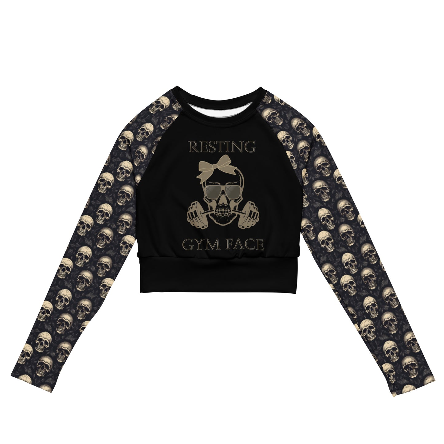 Recycled long-sleeve crop top