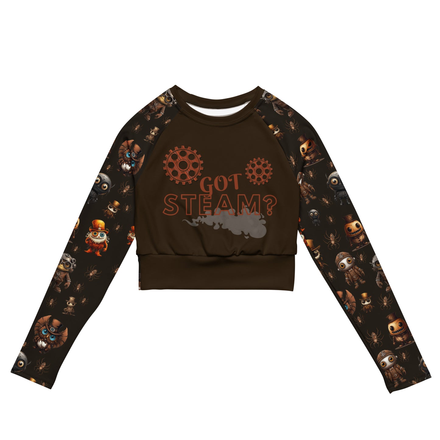 Eco Friendly long-sleeve crop top - Misfit Steampunk Crew "Got Steam"
