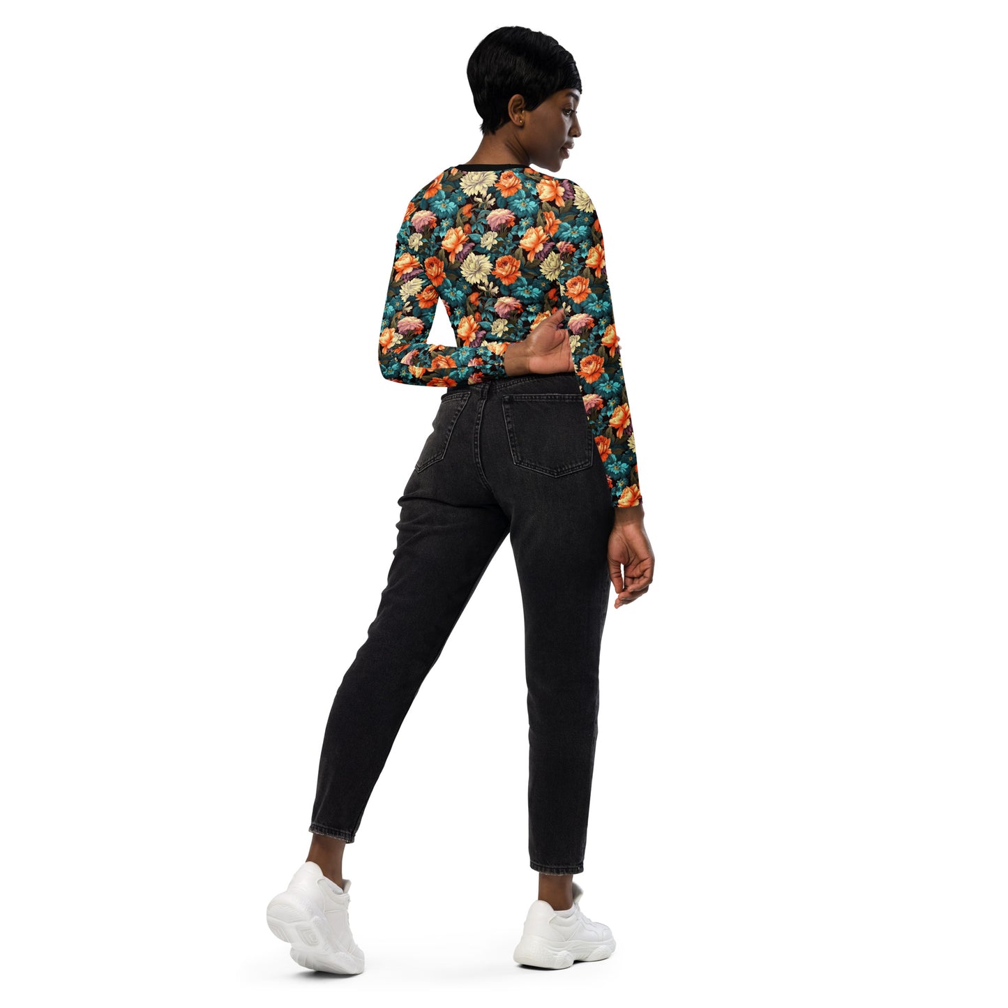 Eco Friendly long-sleeve crop top - Skeleton "Work in Progress"