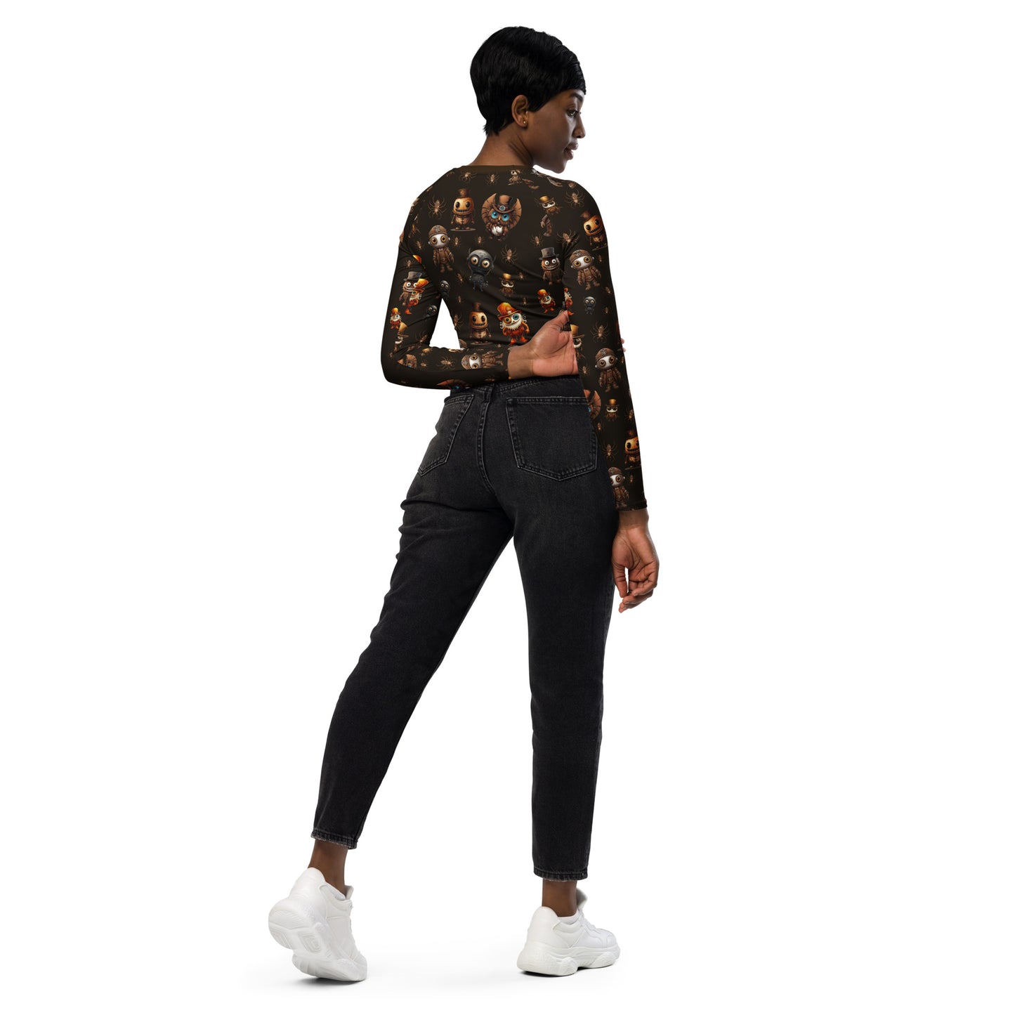 Eco Friendly long-sleeve crop top - Misfit Steampunk Crew "Got Steam"