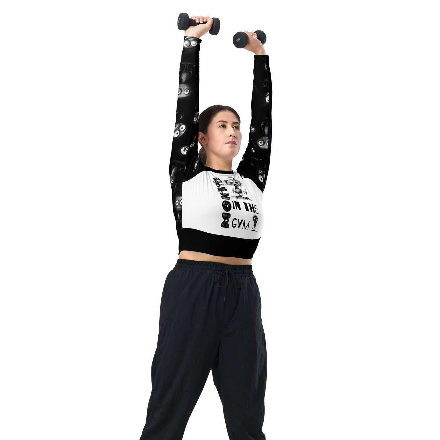 Eco Friendly long-sleeve crop top - Misfit "Monster in the Gym"