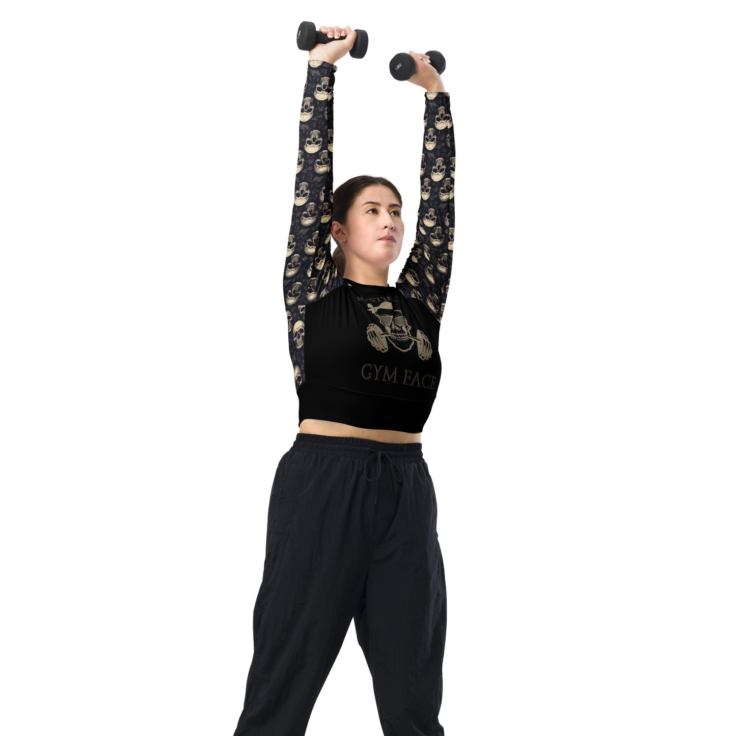 Recycled long-sleeve crop top