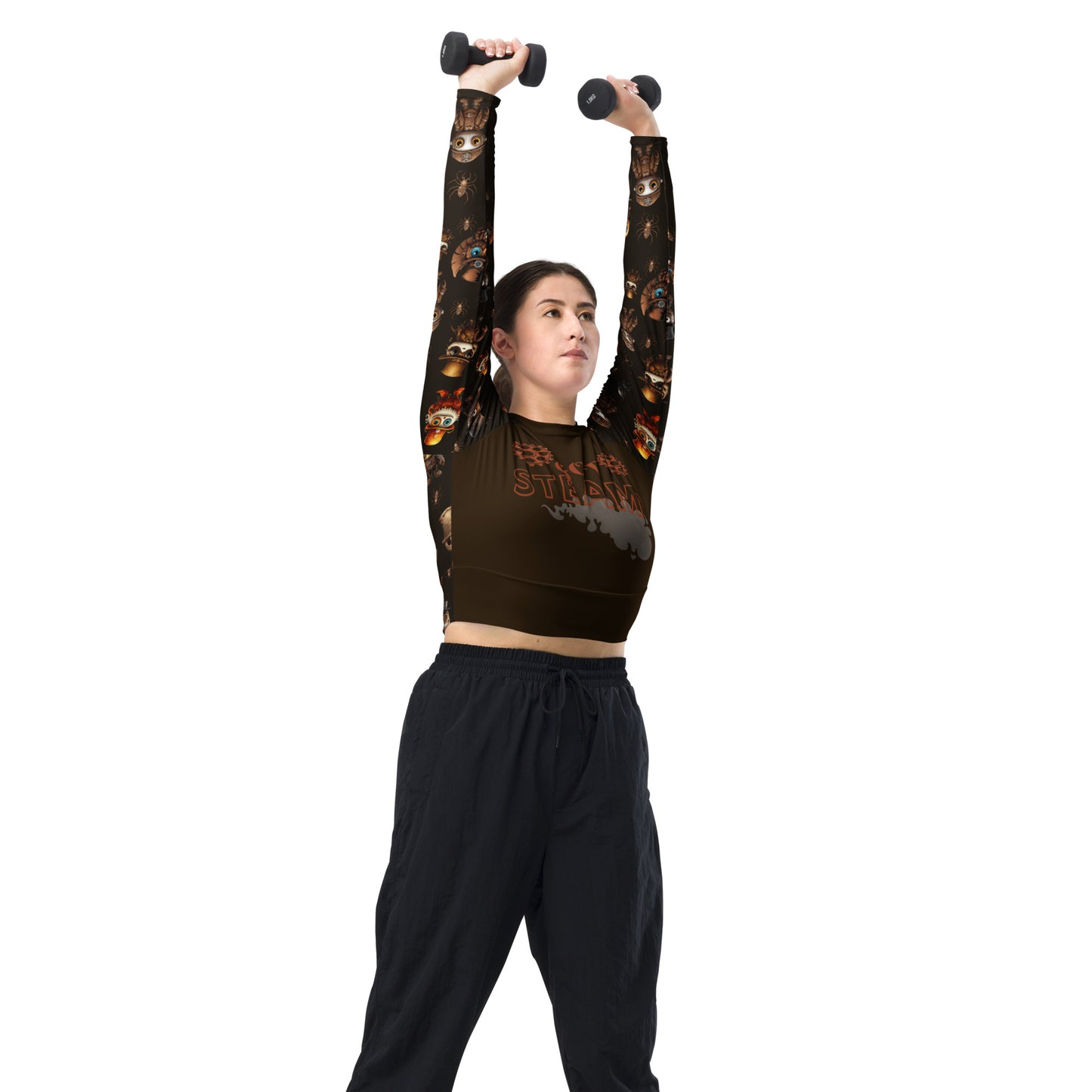 Eco Friendly long-sleeve crop top - Misfit Steampunk Crew "Got Steam"