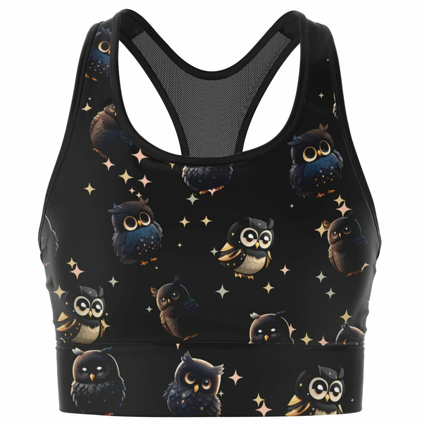 Mesh Padded Sports Bra - midnight owl