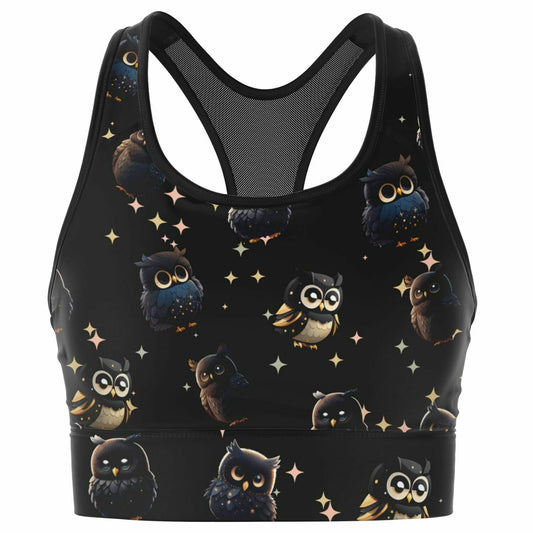 Mesh Padded Sports Bra - midnight owl