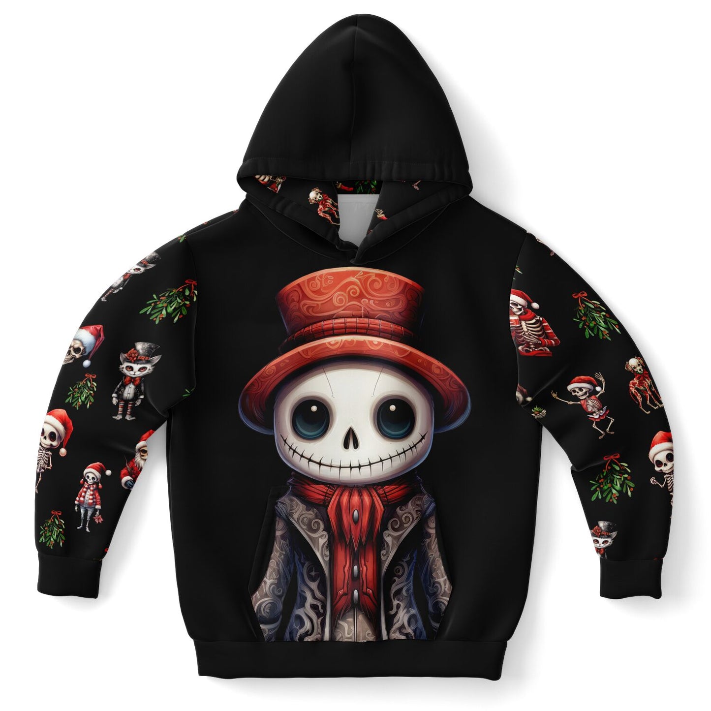 Skeleton Christmas - Athletic Kids Hoodie
