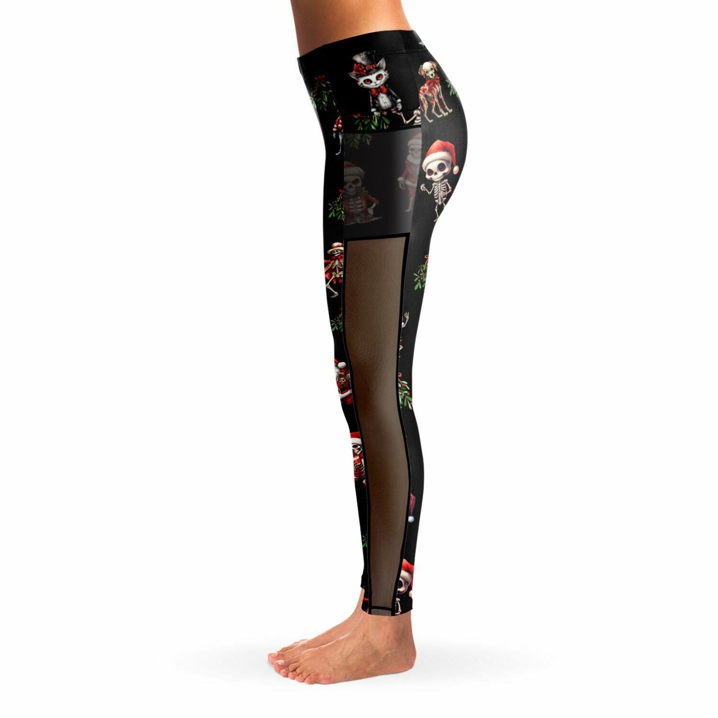 Skeleton Christmas - Mesh Pocket Performance Leggings