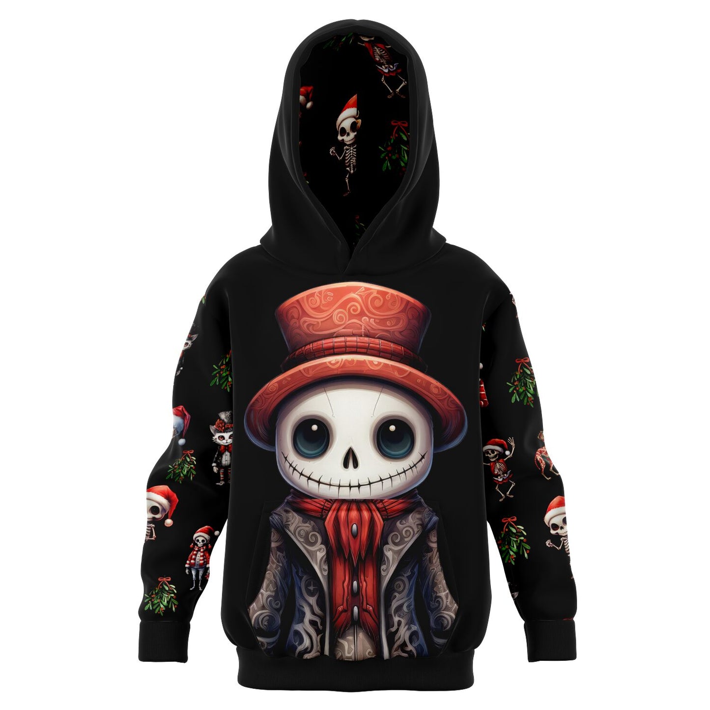 Skeleton Christmas - Athletic Kids Hoodie