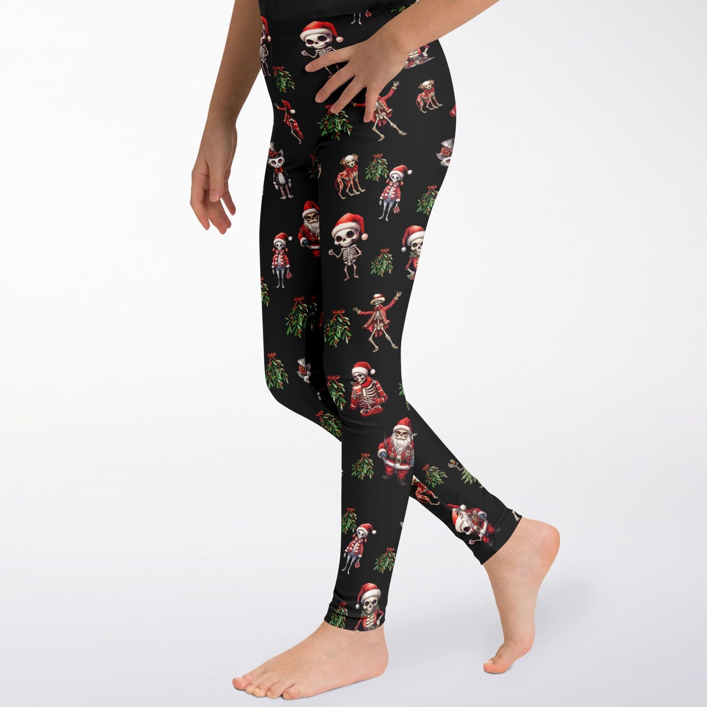 Festive Skeleton - youth leggings