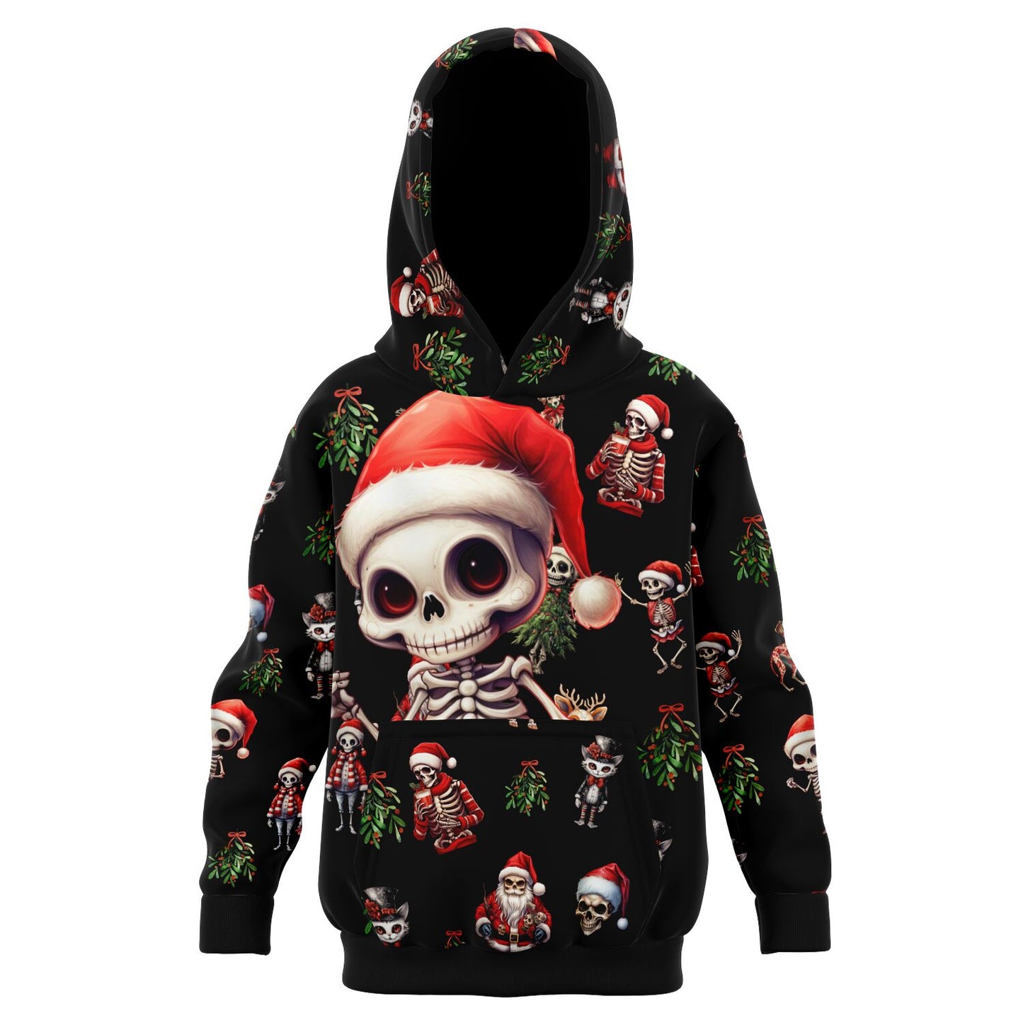 Skeleton Christmas - Kids Athletic Hoodie