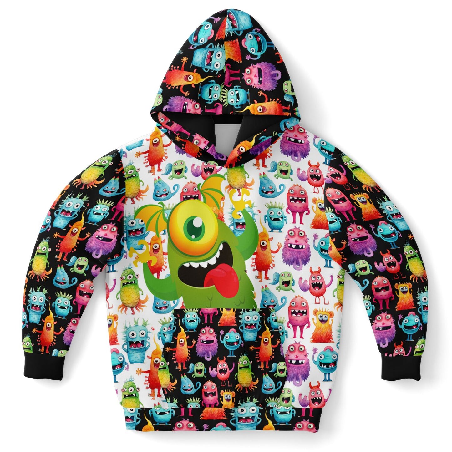Cheerful Monster in training - Athletic Kids Hoodie