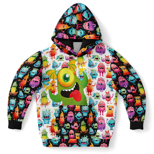 Cheerful Monster in training - Athletic Kids Hoodie