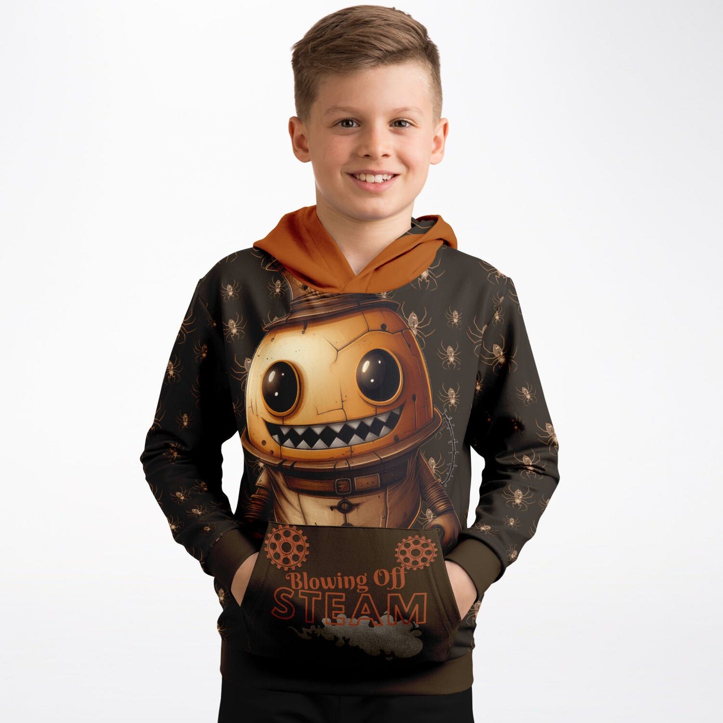Athletic Kids Hoodie - Misfit Steampunk Crew "Blowing off steam"