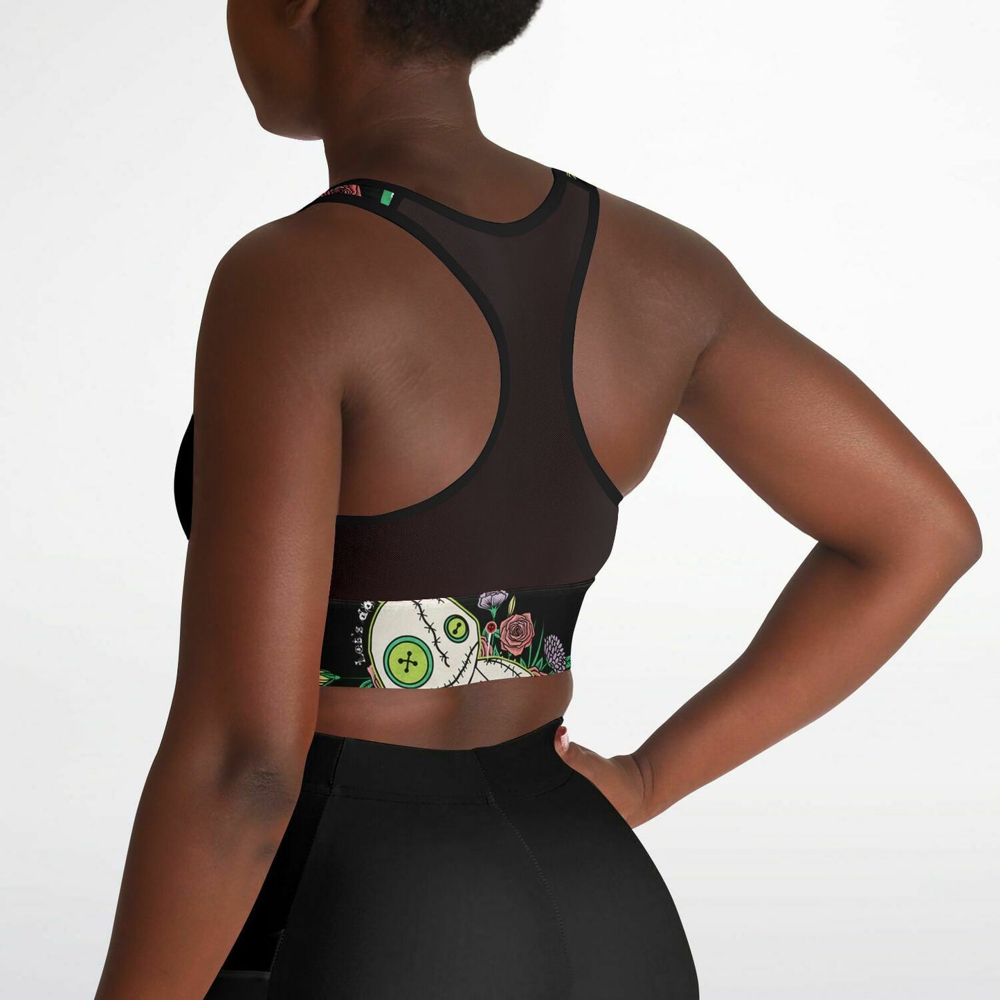 Mesh Padded Sports Bra - Voodoo Doll