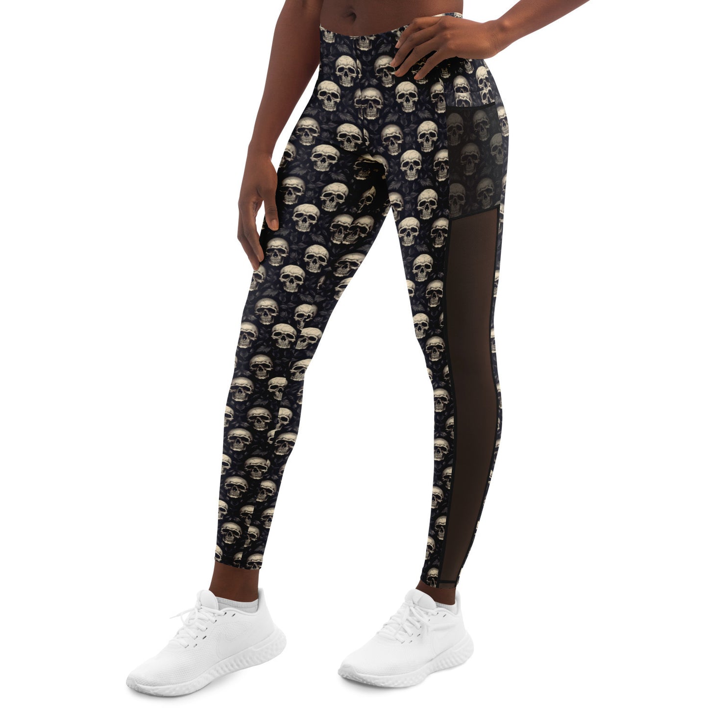 Gothic Skull - Mesh Pocket Performance Legging