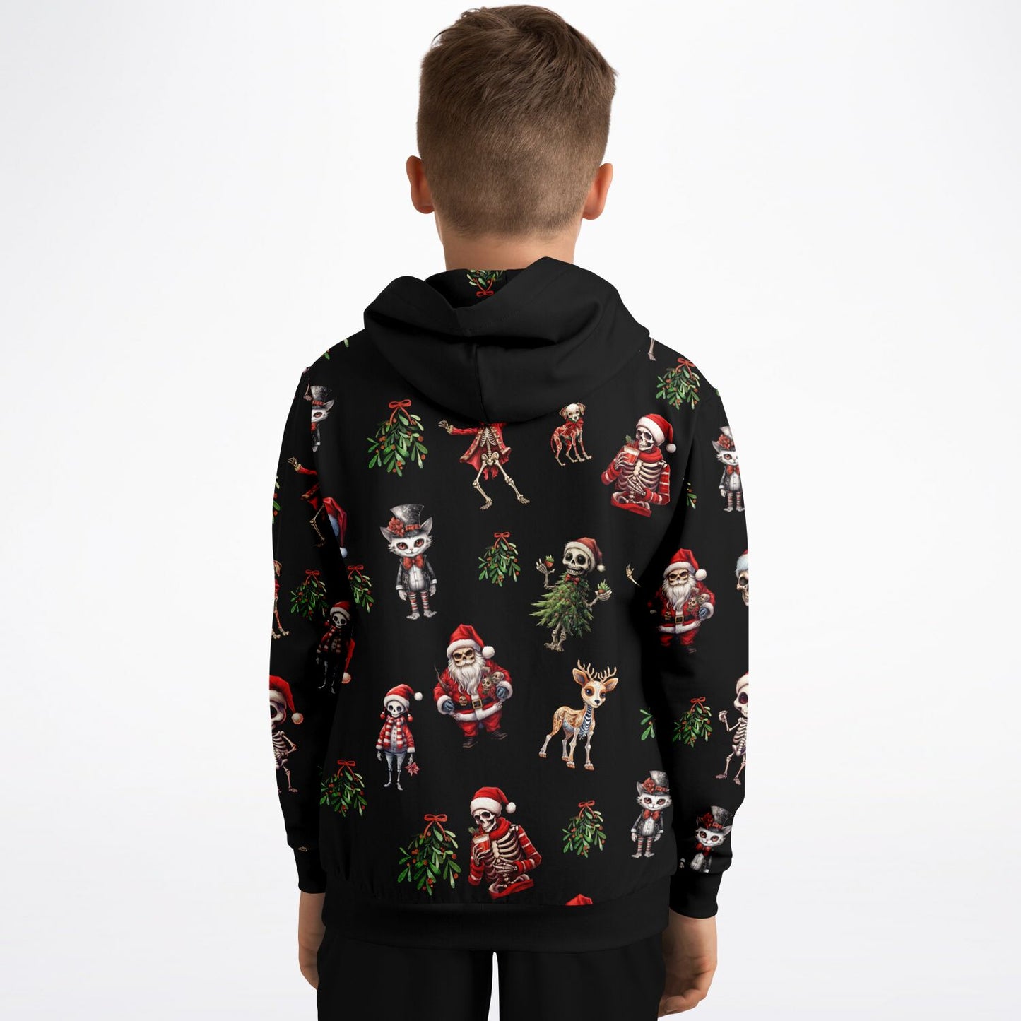 Skeleton Christmas - Athletic Kids Hoodie