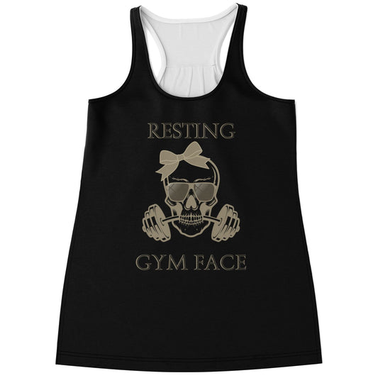 "Resting Gym Face" Skull - Racerback Tank Top