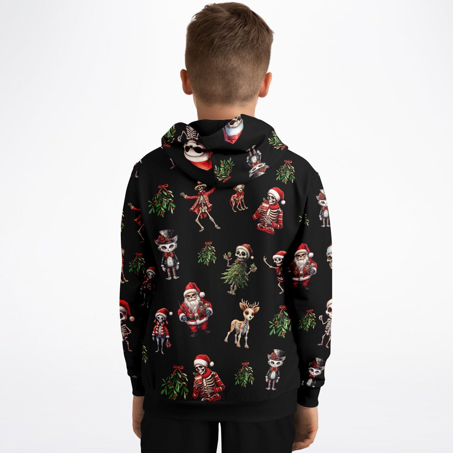 Skeleton Christmas - Kids Athletic Hoodie