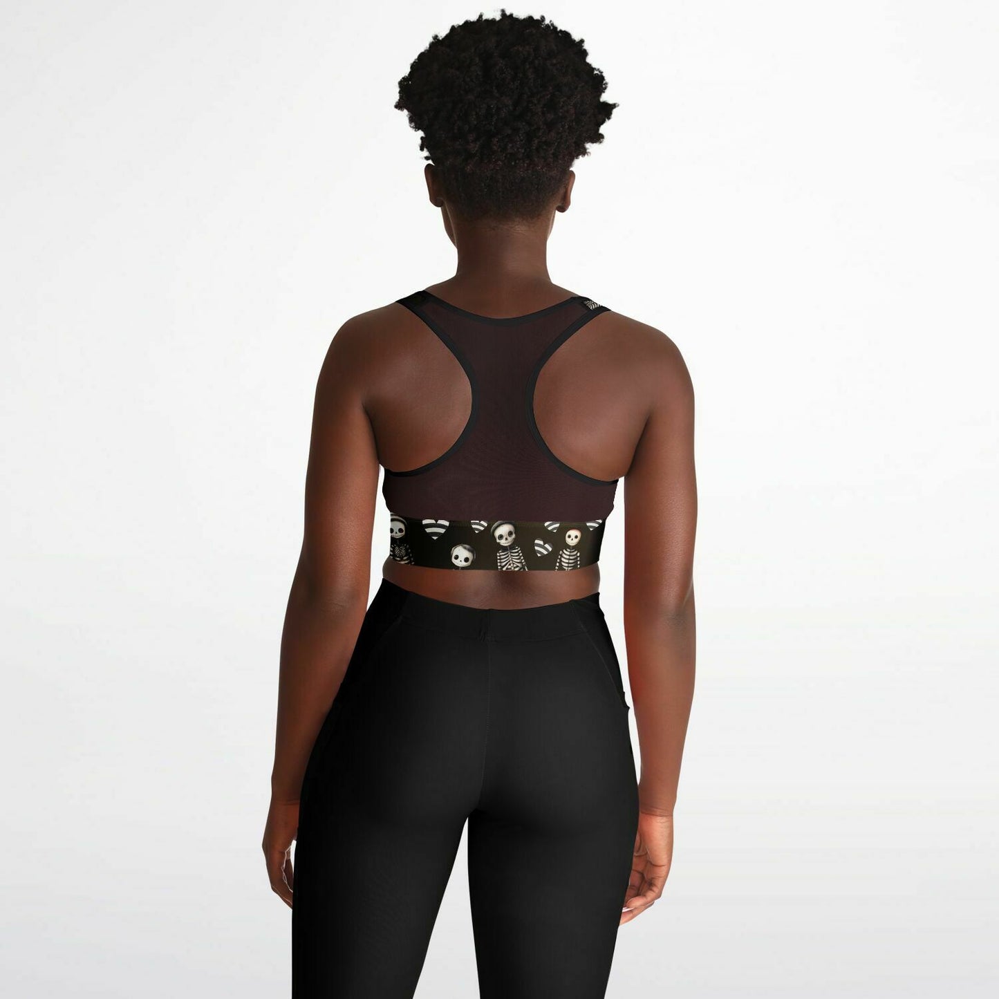 Mesh Padded Sports Bra - Jailhouse skeleton