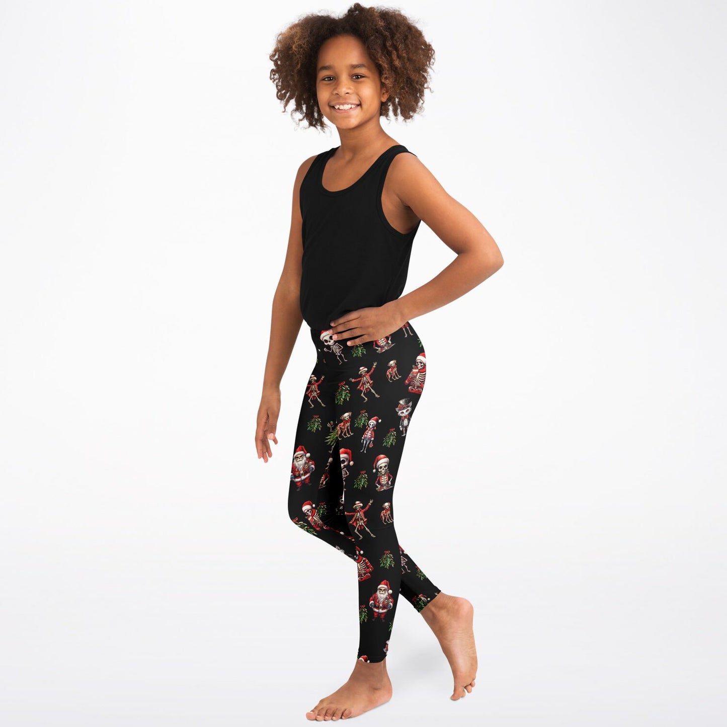 Skeleton Christmas - Kids Athletic Leggings
