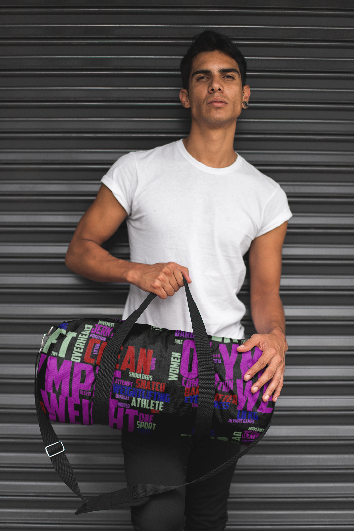 Graphic Typography Lifting Gym Bag - Athletic bag for strength trainers