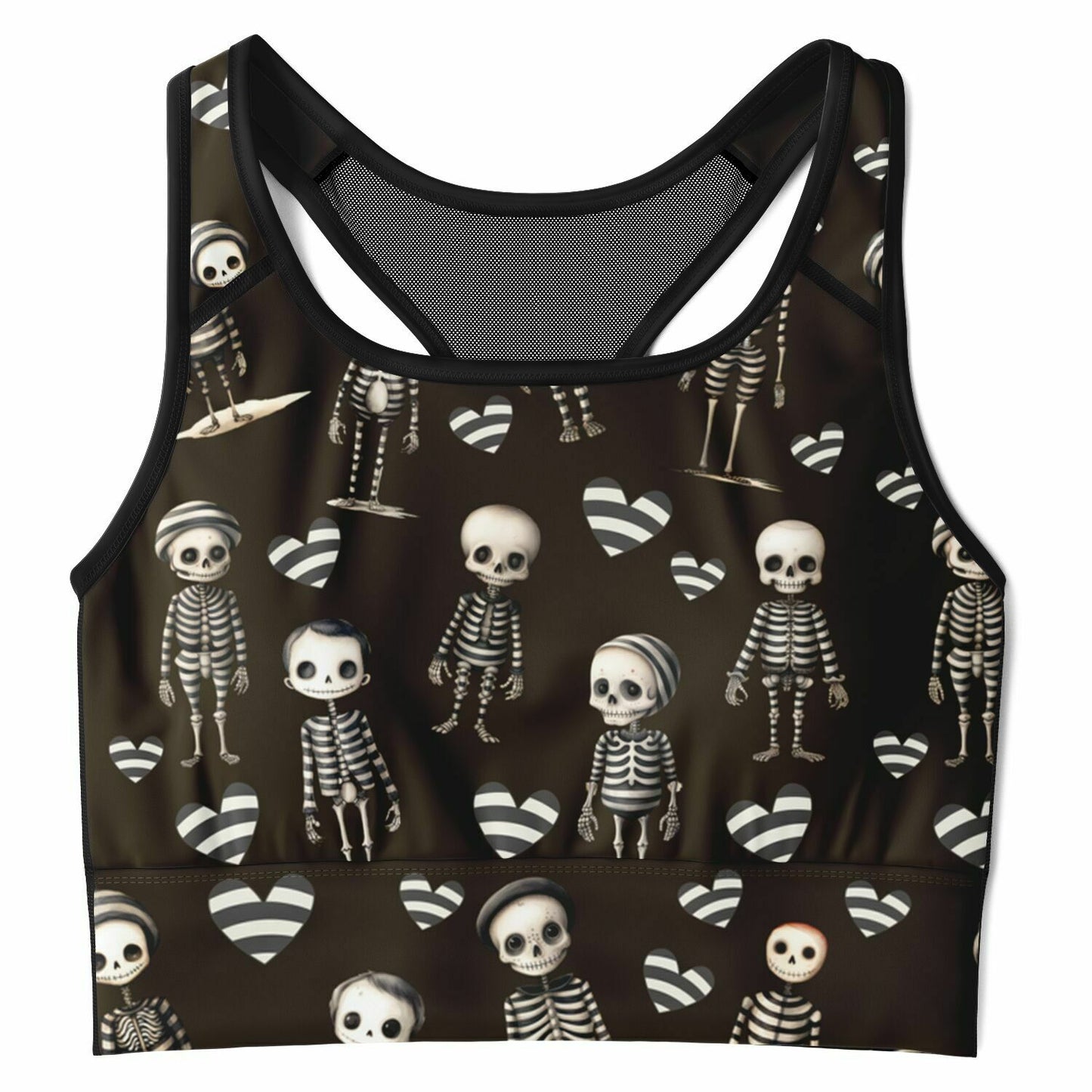 Mesh Padded Sports Bra - Jailhouse skeleton