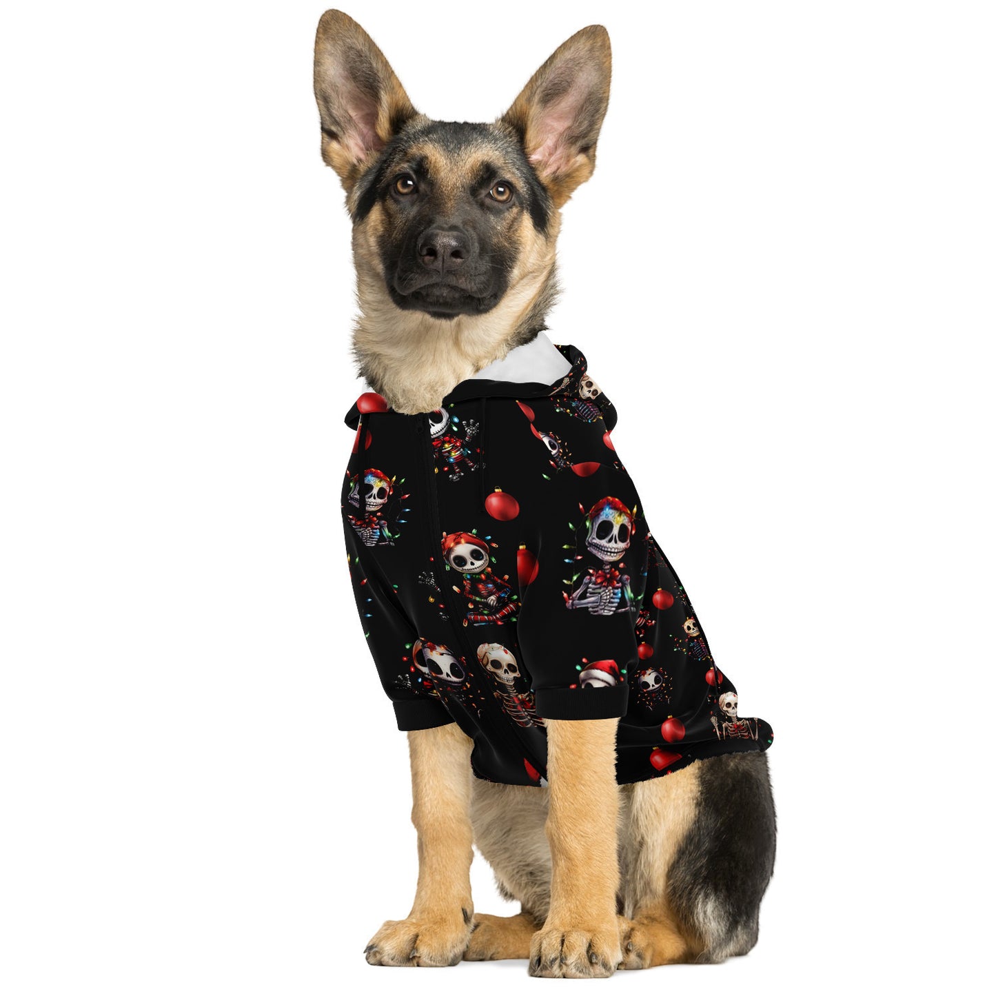 Skeleton Christmas - Athletic Dog Zip-Up Hoodie
