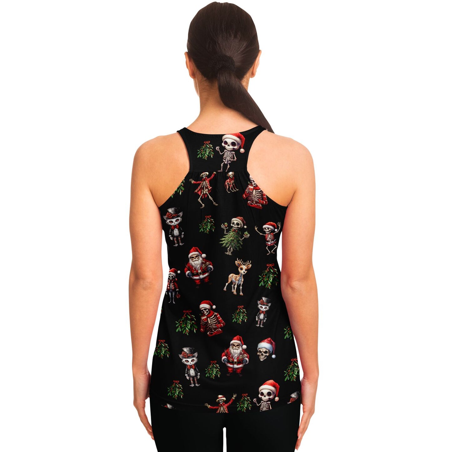 Skeleton Christmas "Eat Lift Be Merry" - Racerback Tank Top