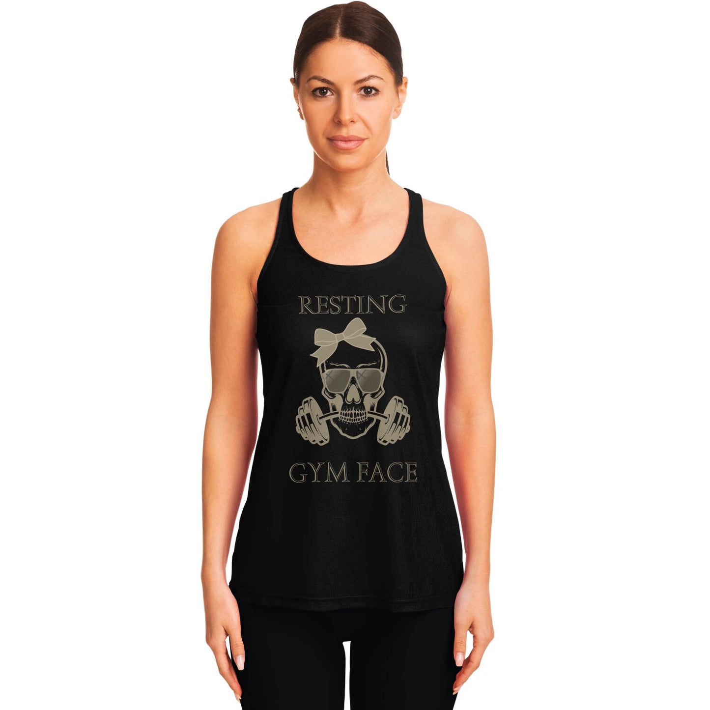 "Resting Gym Face" Skull - Racerback Tank Top