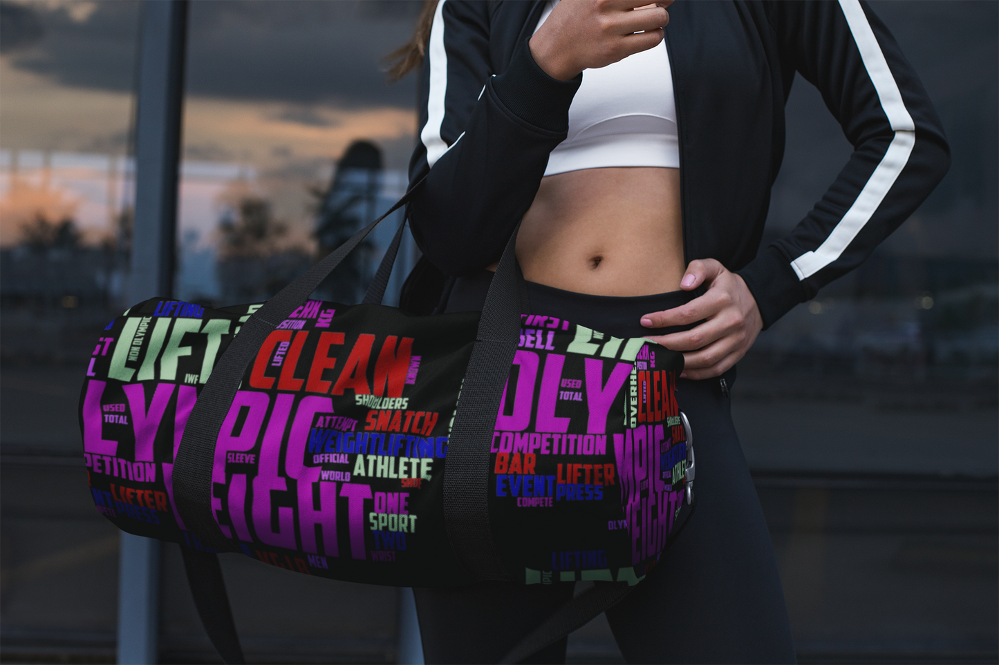 Graphic Typography Lifting Gym Bag - Athletic bag for strength trainers