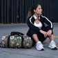 Whimsigoth Skull and Flowers Gym Bag - Duffle bag