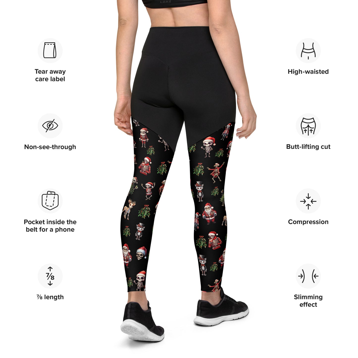 Performance Leggings - Skeleton Christmas
