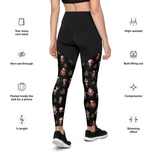 Performance Leggings - Skeleton Christmas