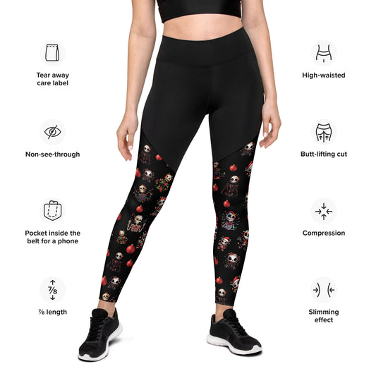 Performance Leggings - Festive Skeleton