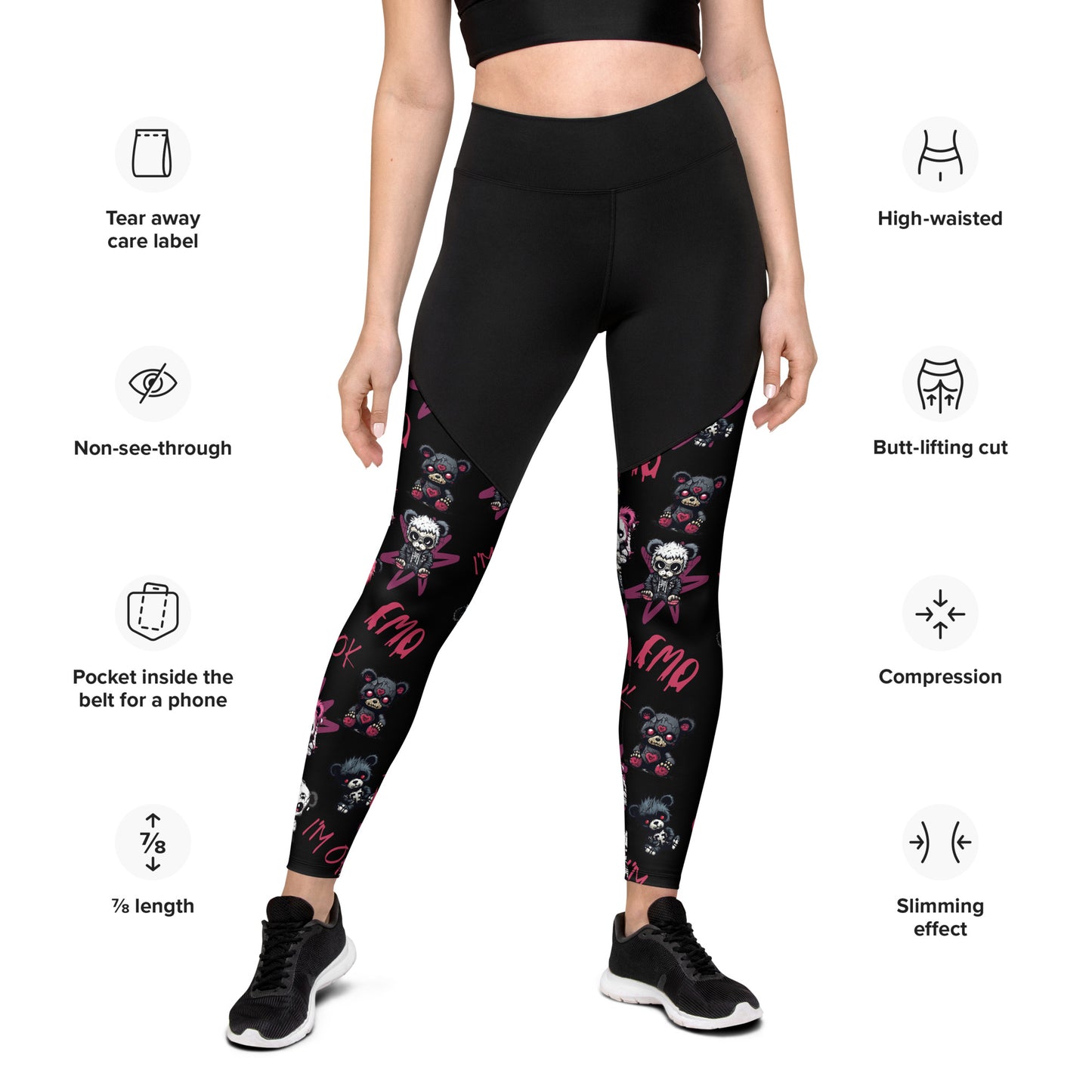 Performance Leggings - Emo Teddy Gang